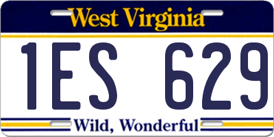 WV license plate 1ES629