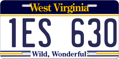 WV license plate 1ES630