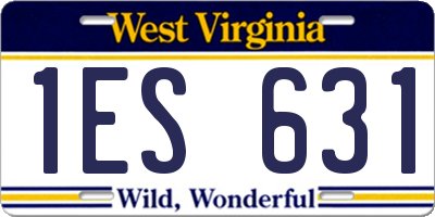 WV license plate 1ES631