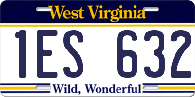 WV license plate 1ES632