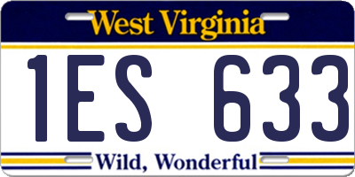 WV license plate 1ES633
