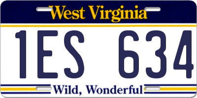 WV license plate 1ES634
