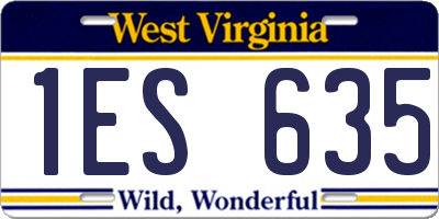 WV license plate 1ES635