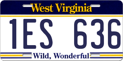 WV license plate 1ES636