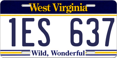 WV license plate 1ES637