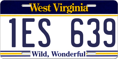 WV license plate 1ES639