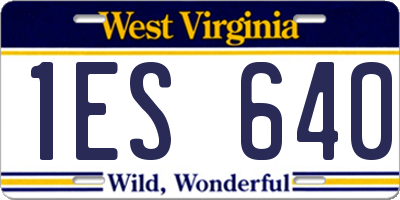 WV license plate 1ES640