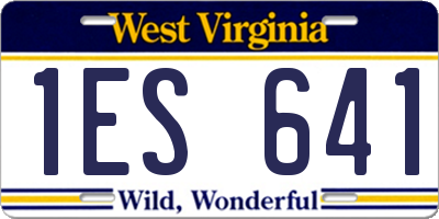 WV license plate 1ES641