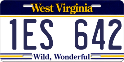 WV license plate 1ES642