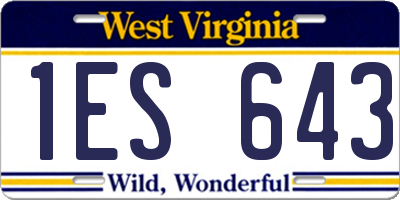 WV license plate 1ES643