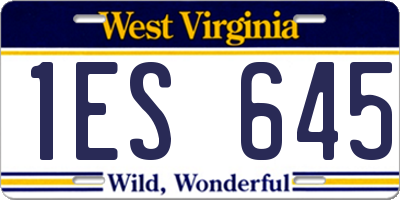WV license plate 1ES645
