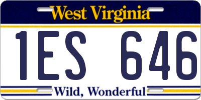 WV license plate 1ES646