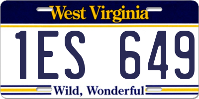 WV license plate 1ES649