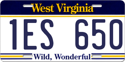 WV license plate 1ES650