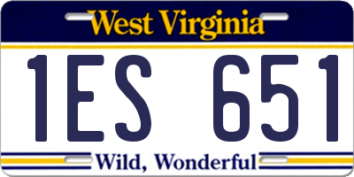 WV license plate 1ES651