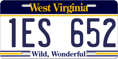 WV license plate 1ES652