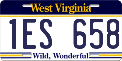 WV license plate 1ES658