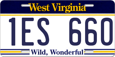 WV license plate 1ES660
