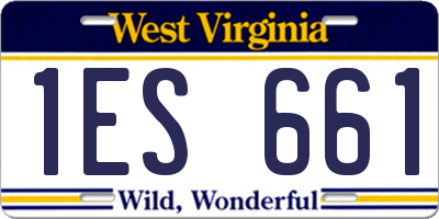 WV license plate 1ES661