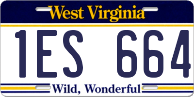 WV license plate 1ES664