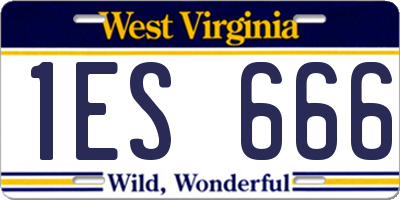 WV license plate 1ES666