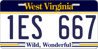 WV license plate 1ES667