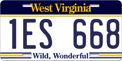 WV license plate 1ES668