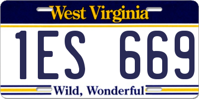WV license plate 1ES669
