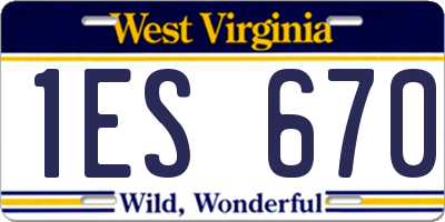 WV license plate 1ES670