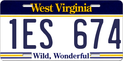 WV license plate 1ES674