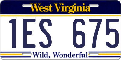 WV license plate 1ES675