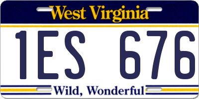 WV license plate 1ES676