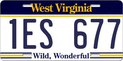 WV license plate 1ES677
