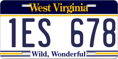 WV license plate 1ES678