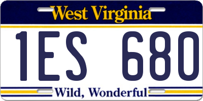 WV license plate 1ES680
