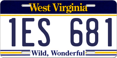 WV license plate 1ES681
