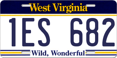 WV license plate 1ES682
