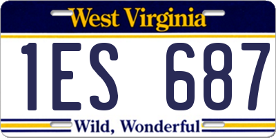 WV license plate 1ES687