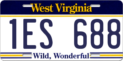WV license plate 1ES688