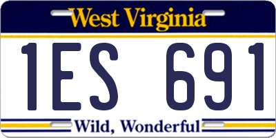 WV license plate 1ES691