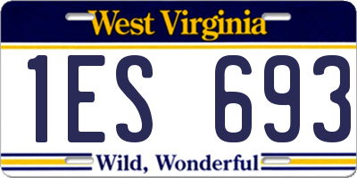 WV license plate 1ES693