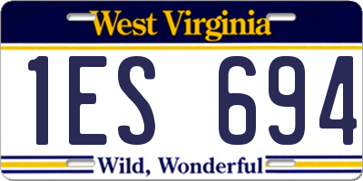 WV license plate 1ES694