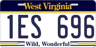 WV license plate 1ES696