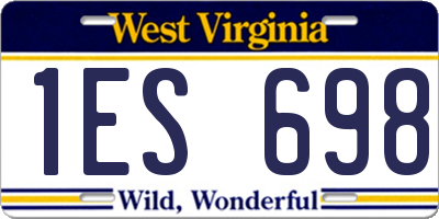 WV license plate 1ES698
