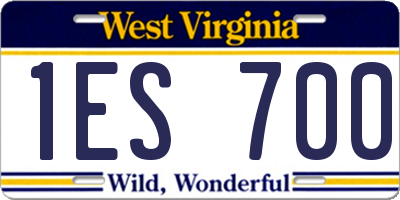 WV license plate 1ES700