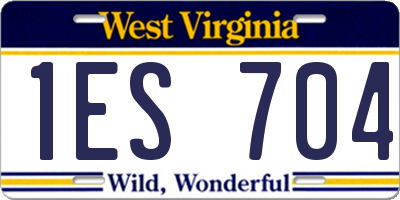 WV license plate 1ES704
