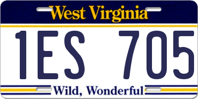 WV license plate 1ES705