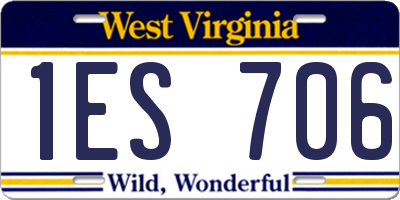 WV license plate 1ES706