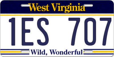 WV license plate 1ES707