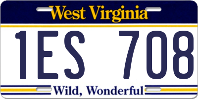 WV license plate 1ES708